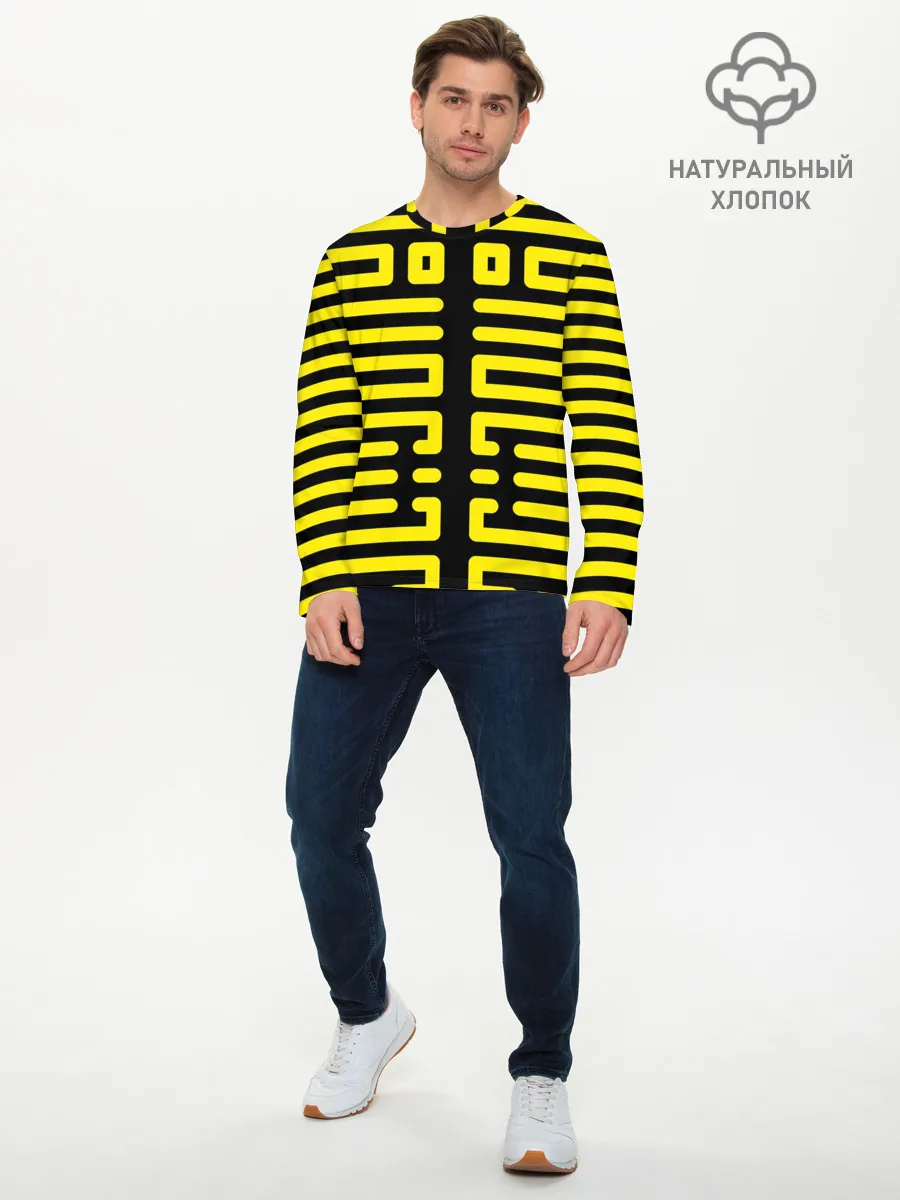 Мужской лонгслив базовый / полосы, линии, узор,