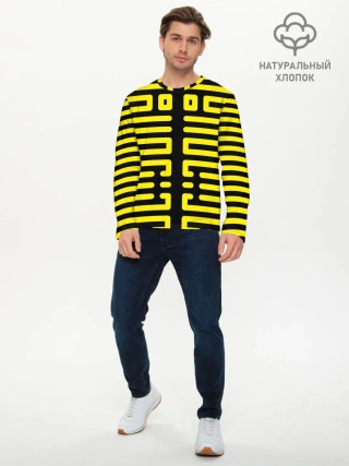 Мужской лонгслив базовый / полосы, линии, узор,