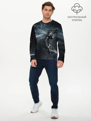 Мужской лонгслив базовый / Ночной рыцарь