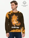 Мужской лонгслив базовый / КОТ - FLUFF OFF / Отвали