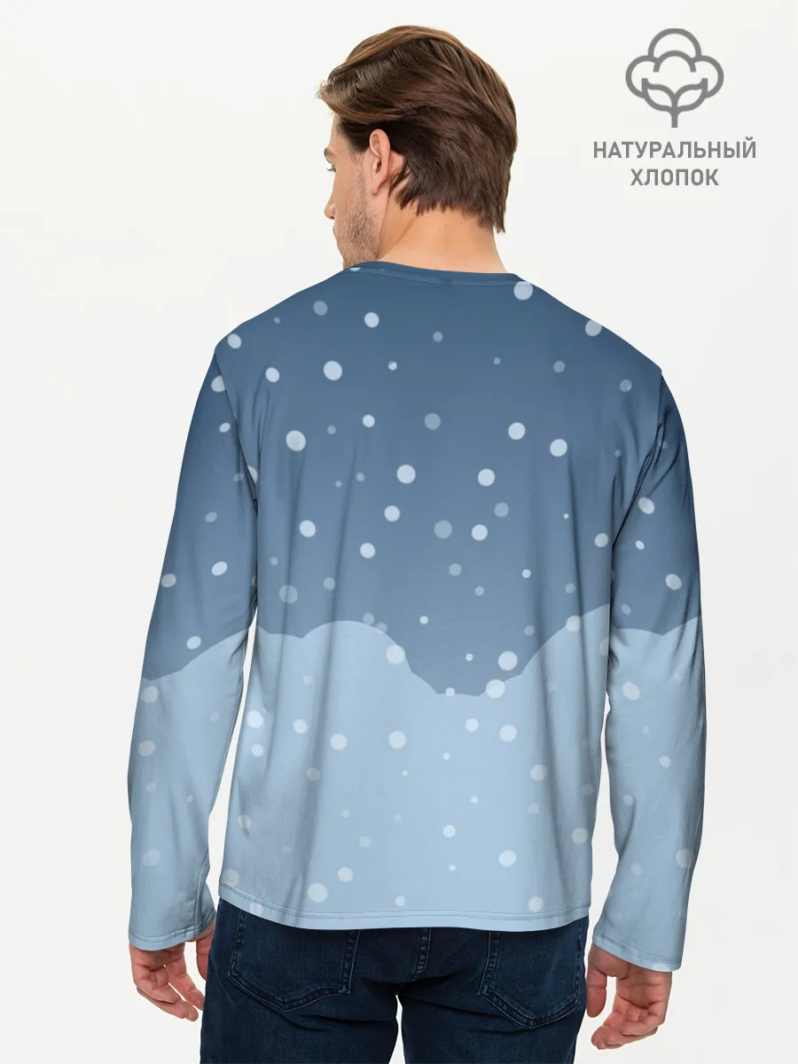 Мужской лонгслив базовый / Новогодний Пикачу