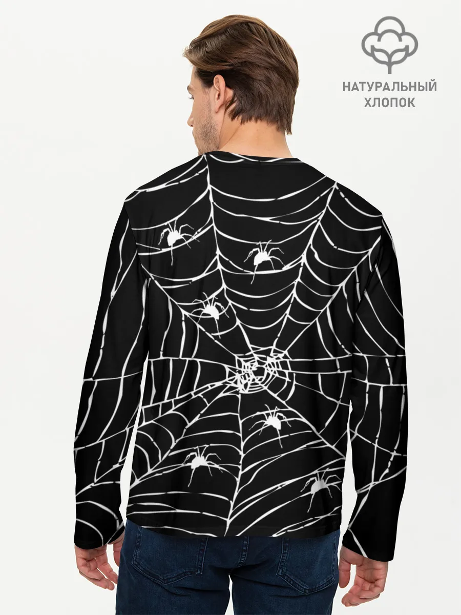 Мужской лонгслив базовый / Паутина с пауками