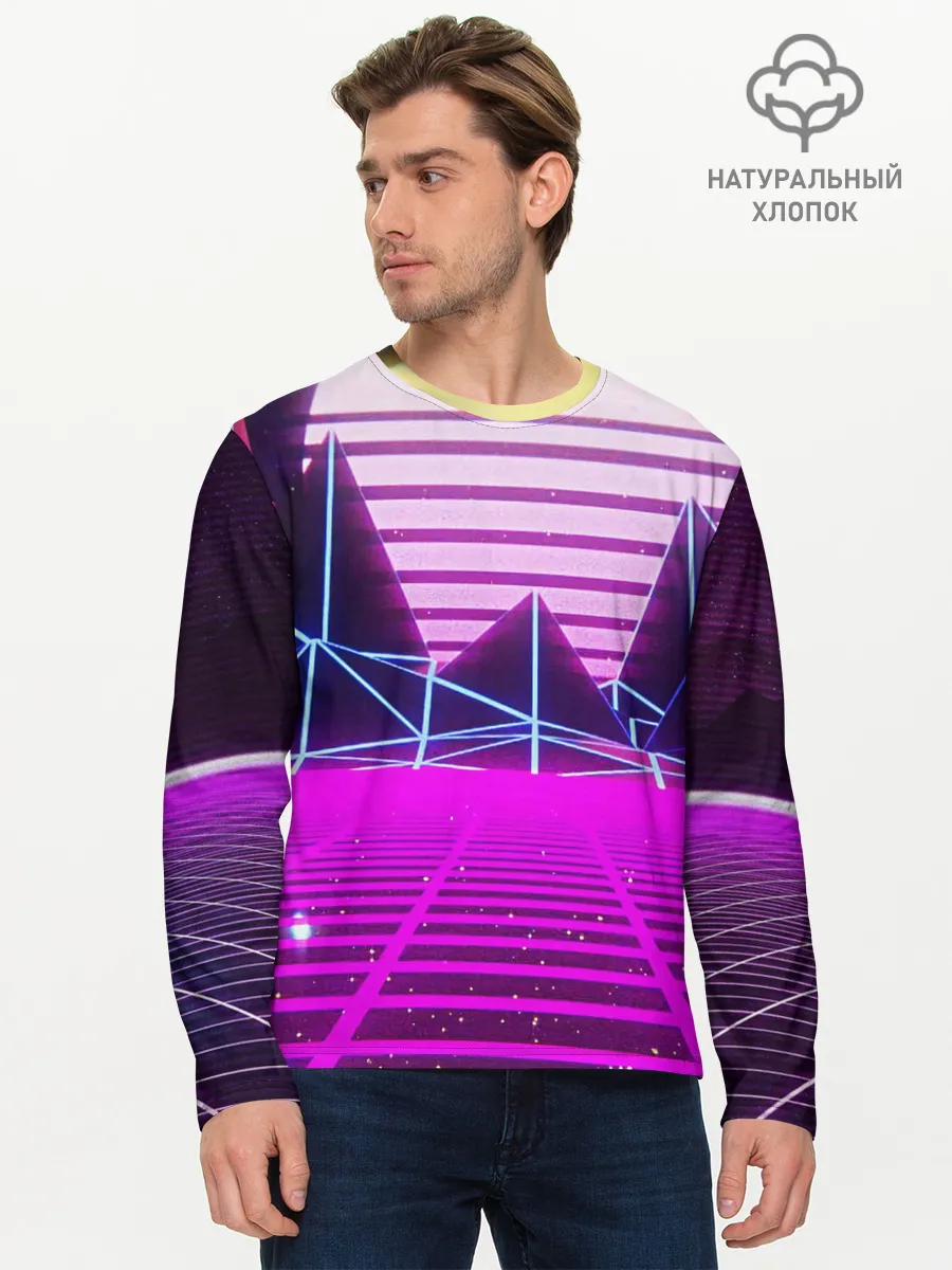 Мужской лонгслив базовый / Synthwave