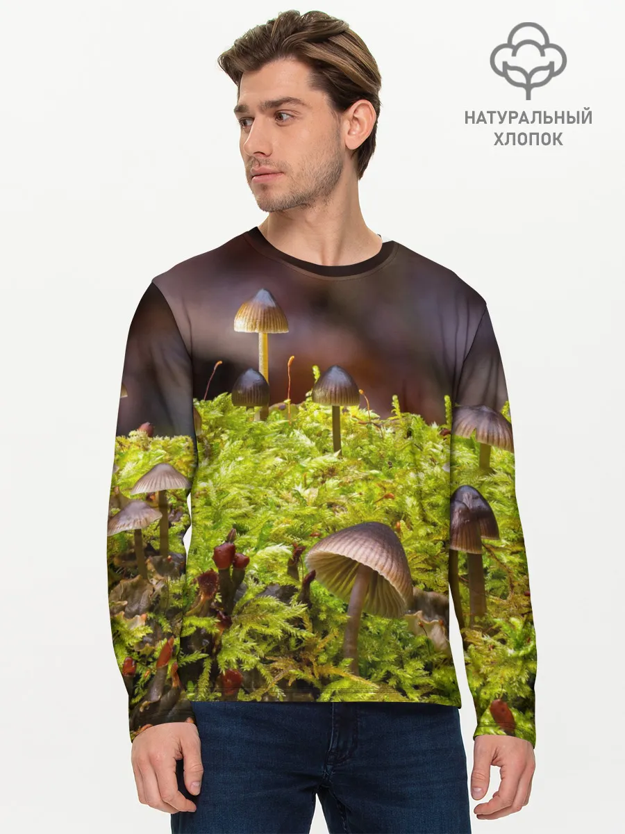 Мужской лонгслив базовый / Мох