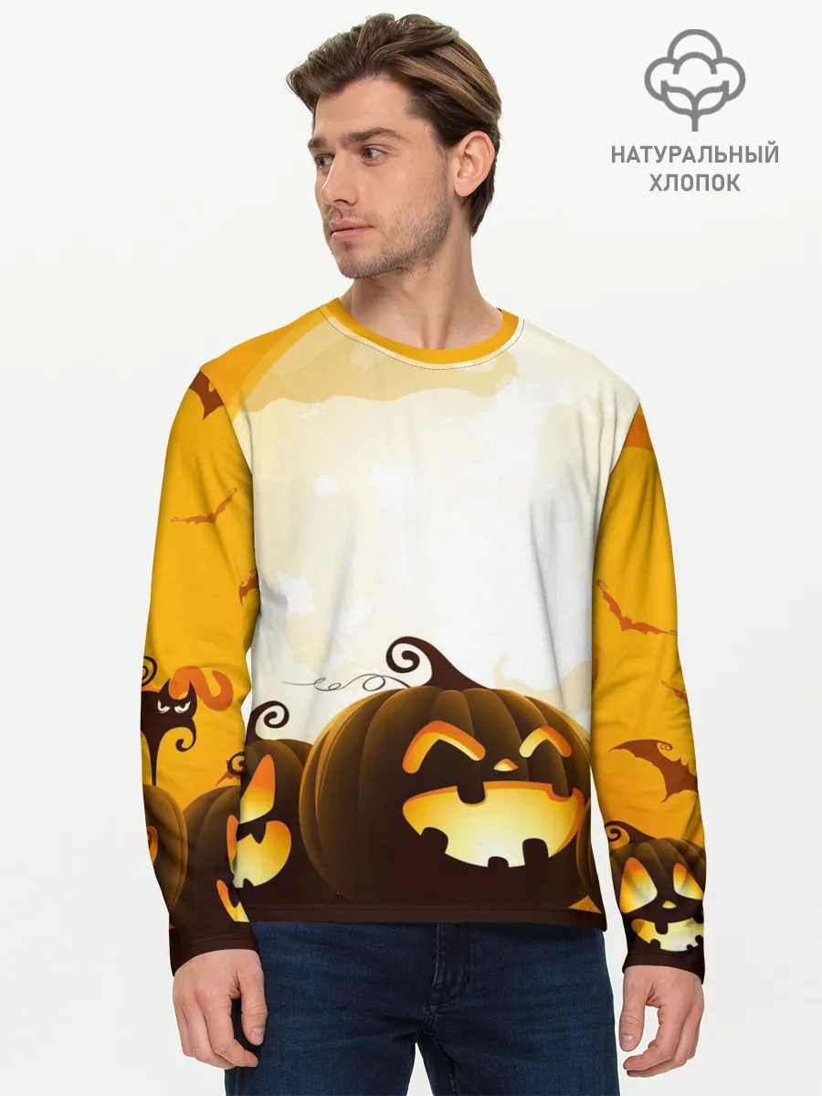 Мужской лонгслив базовый / Тыквы