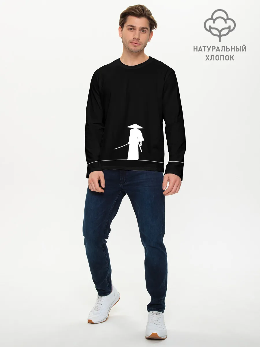 Мужской лонгслив базовый / Одинокий самурай