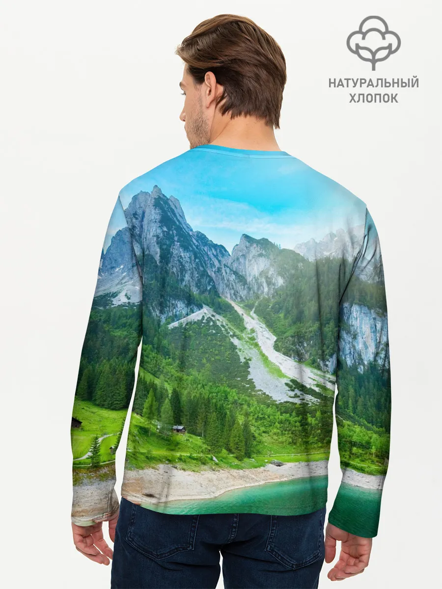 Мужской лонгслив базовый / Альпийские горы