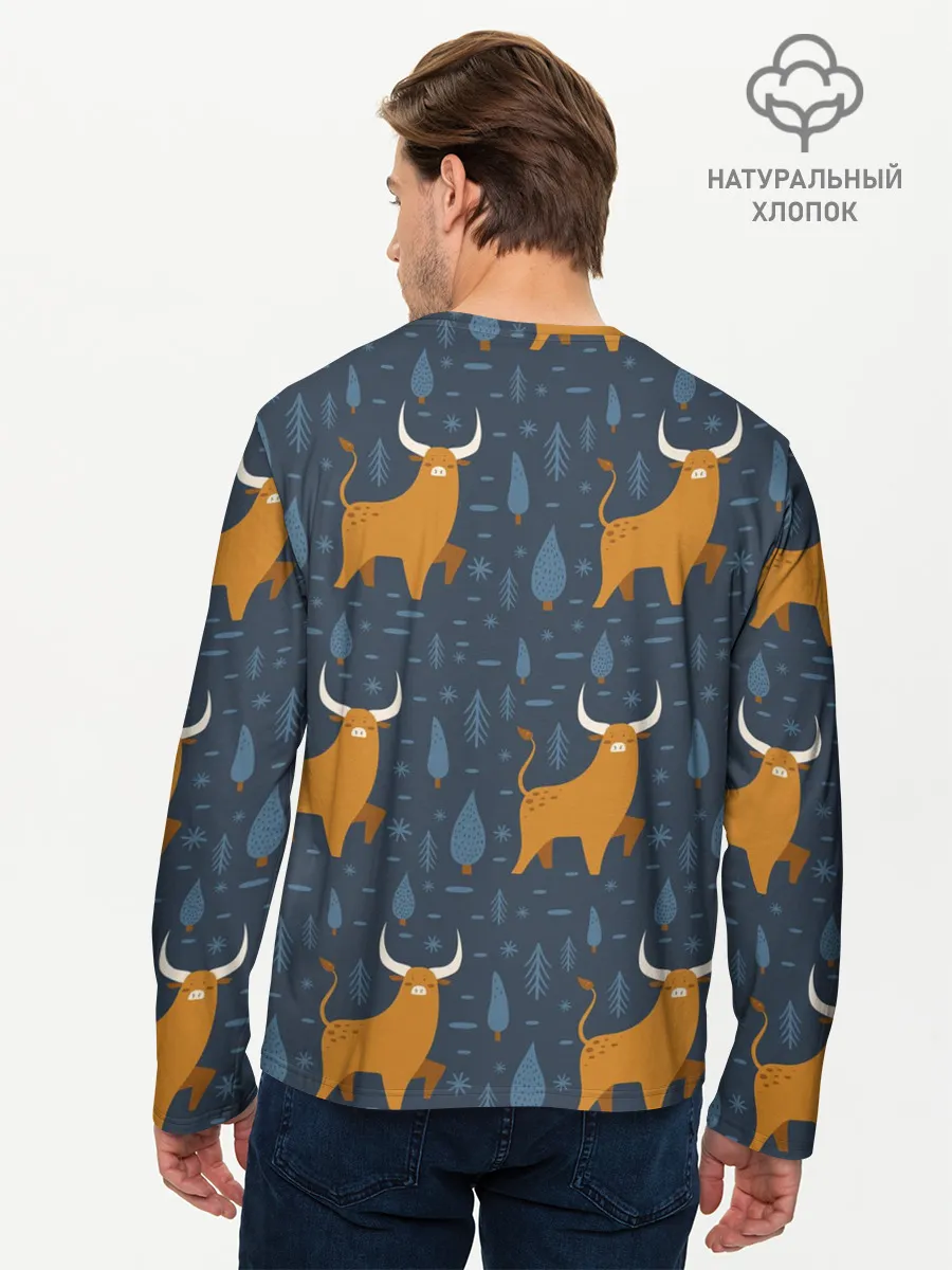 Мужской лонгслив базовый / Быки