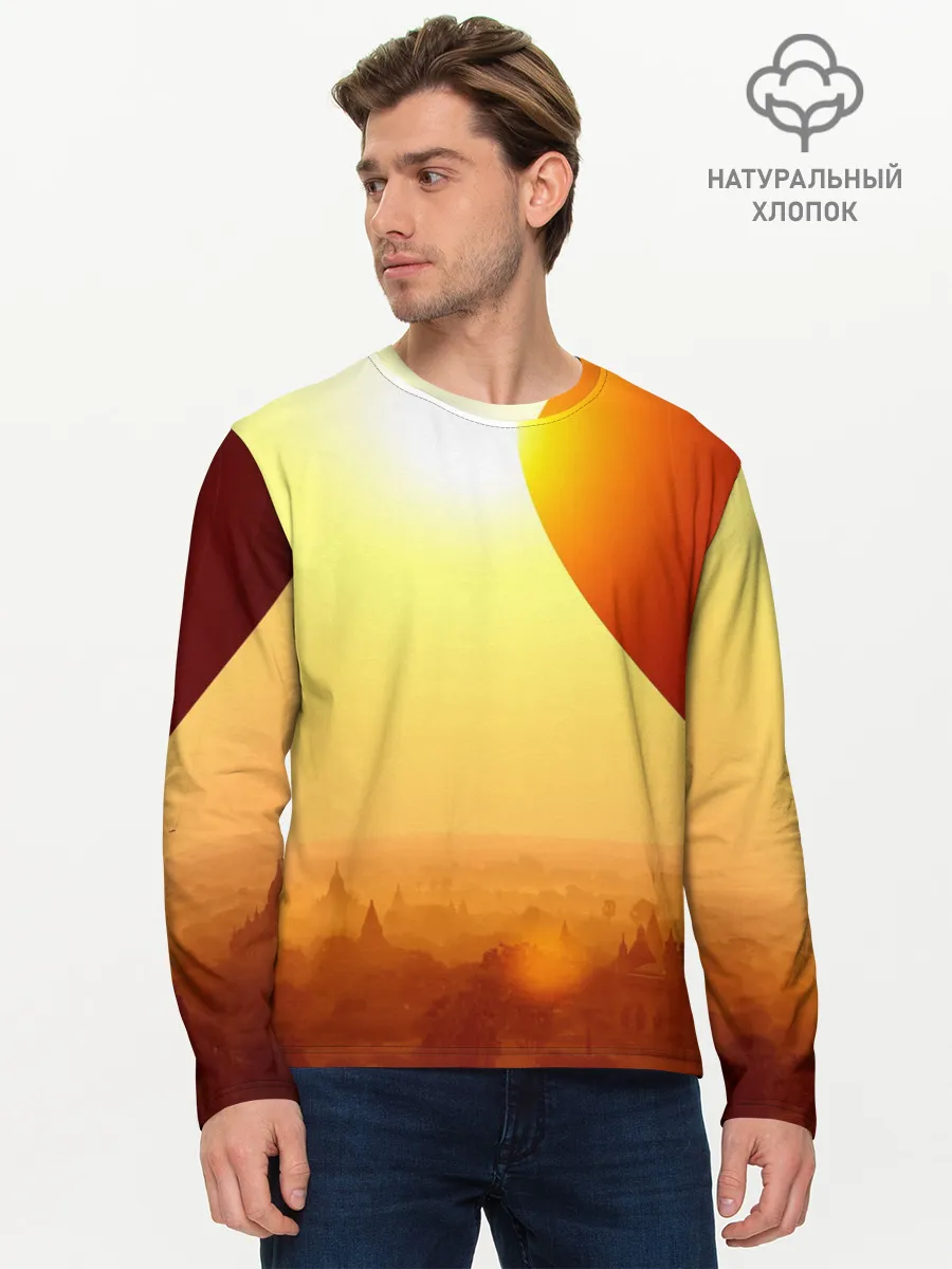 Мужской лонгслив базовый / Город в пустыне