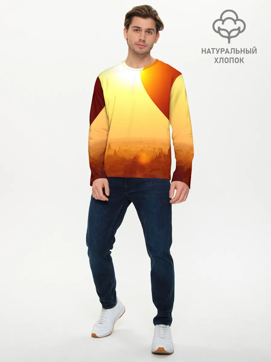 Мужской лонгслив базовый / Город в пустыне