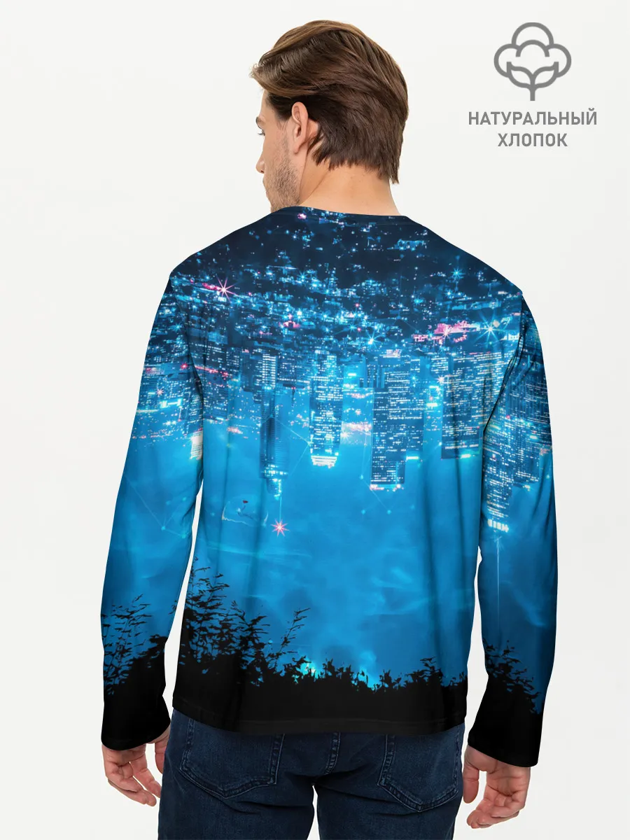 Мужской лонгслив базовый / Перевернутый Мир