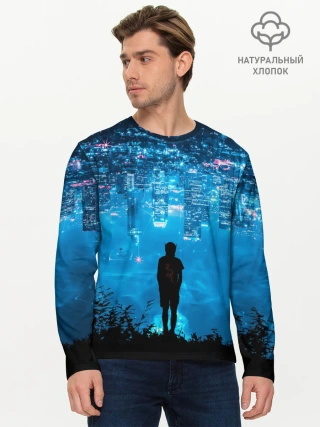 Мужской лонгслив базовый / Перевернутый Мир