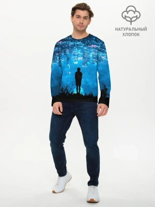 Мужской лонгслив базовый / Перевернутый Мир