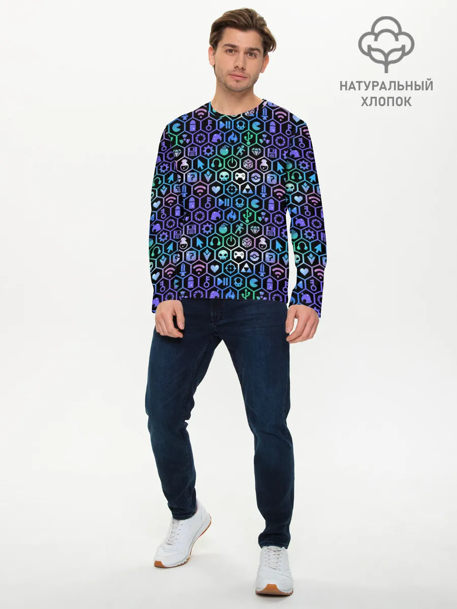Мужской лонгслив базовый / ГЕЙМЕРСКИЙ НЕОН