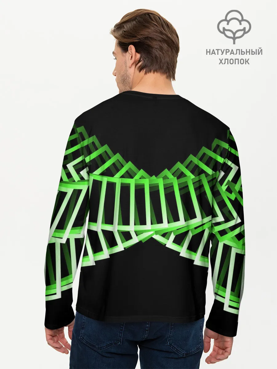 Мужской лонгслив базовый / Неоновые квадраты