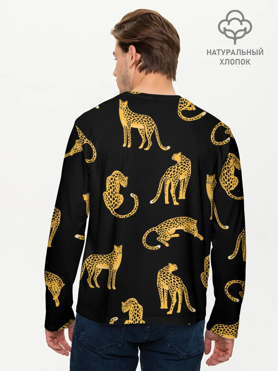 Мужской лонгслив базовый / Леопарды