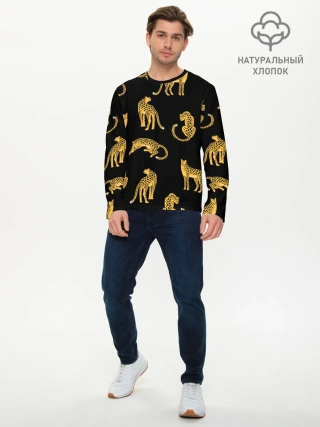 Мужской лонгслив базовый / Леопарды