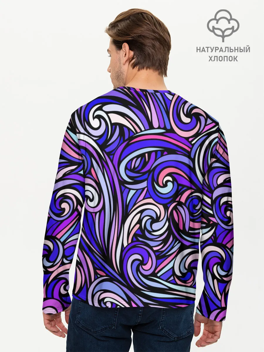 Мужской лонгслив базовый / Волны