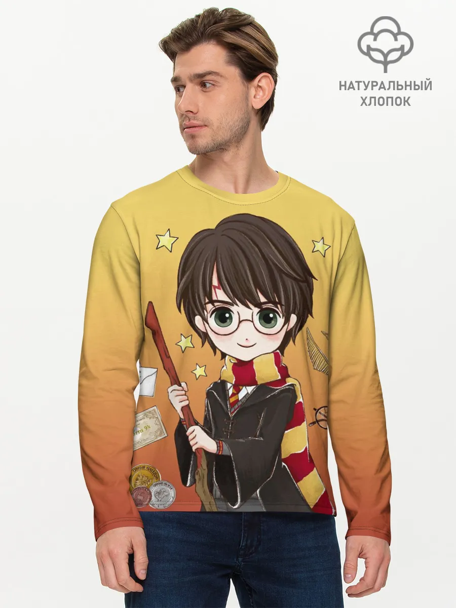 Мужской лонгслив базовый / Гарри Поттер