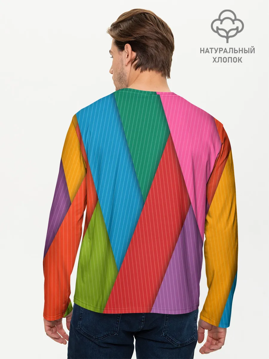 Мужской лонгслив базовый / Разноцветный узор