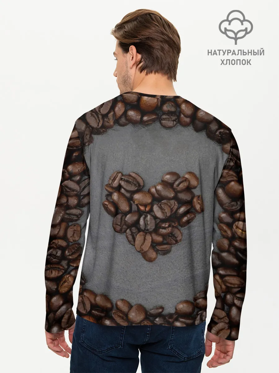 Мужской лонгслив базовый / Люблю кофе