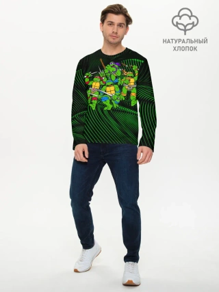 Мужской лонгслив базовый / Супер Ниндзя Черепашки