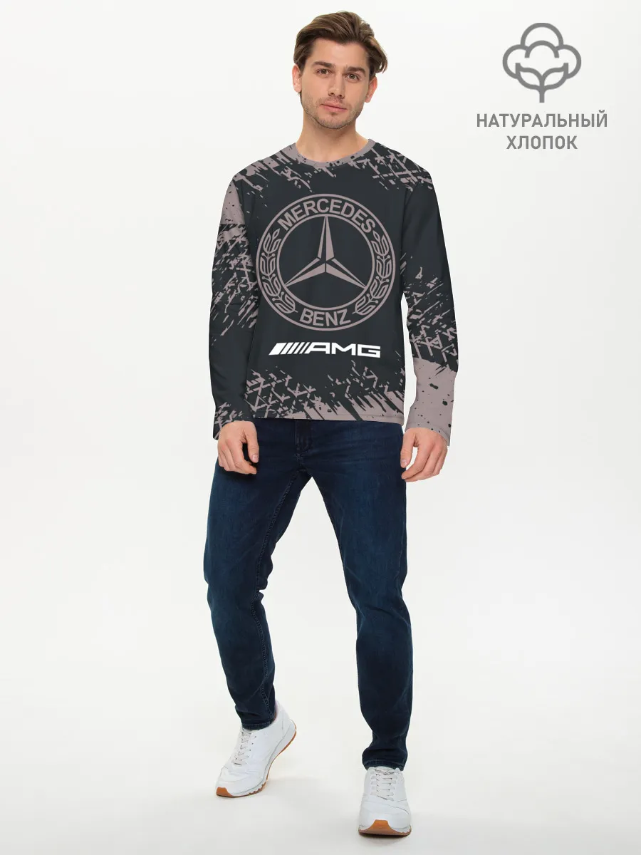 Мужской лонгслив базовый / MERCEDES / Мерседес