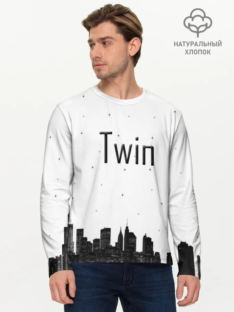 Мужской лонгслив базовый / Twin cities