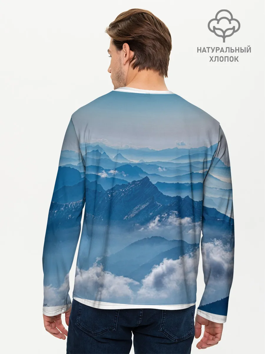 Мужской лонгслив базовый / Горы
