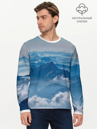 Мужской лонгслив базовый / Горы
