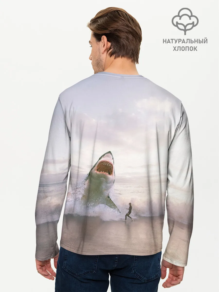 Мужской лонгслив базовый / Мегалодон