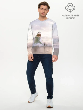 Мужской лонгслив базовый / Мегалодон