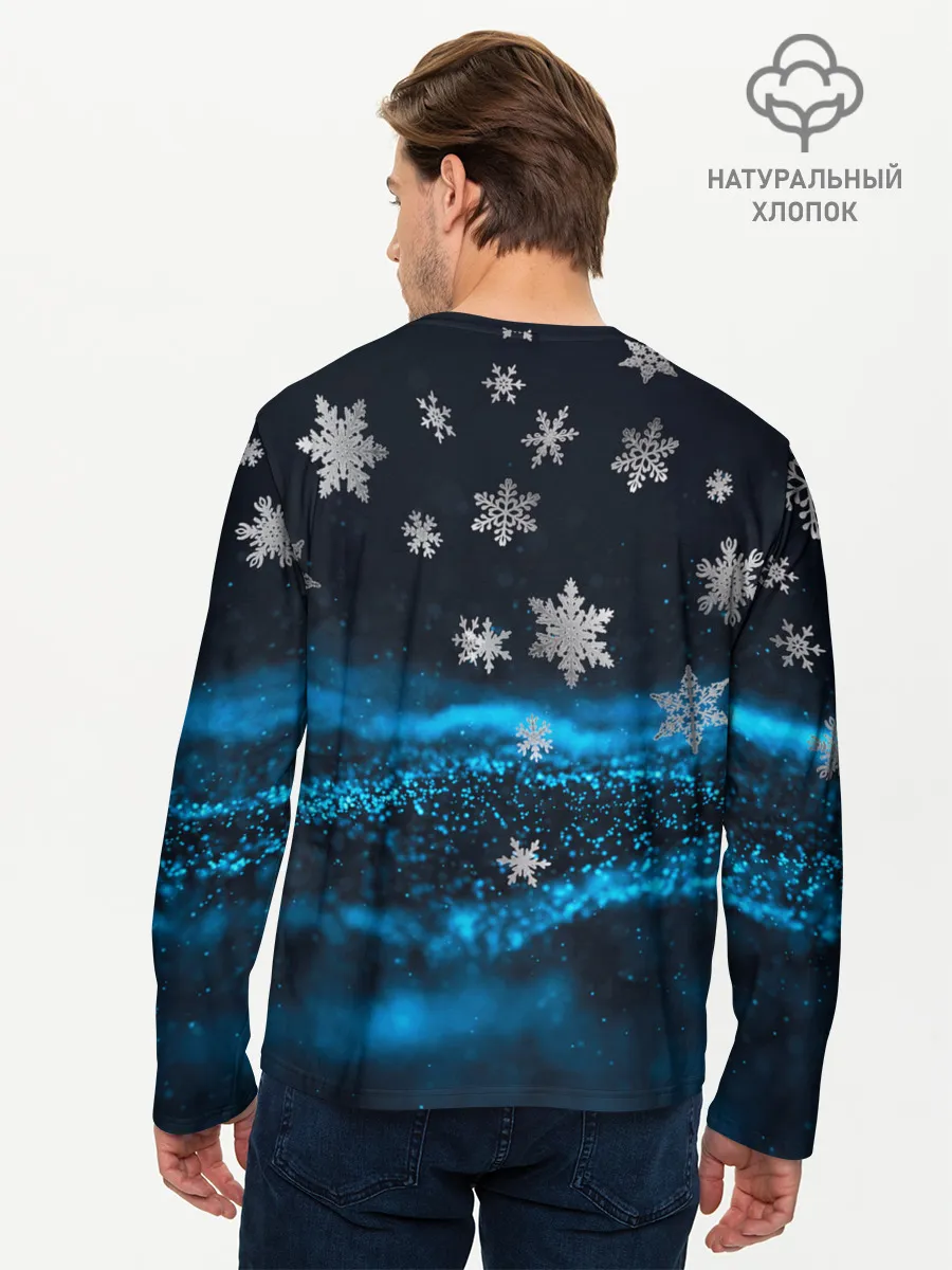 Мужской лонгслив базовый / Пикачу Новогодний