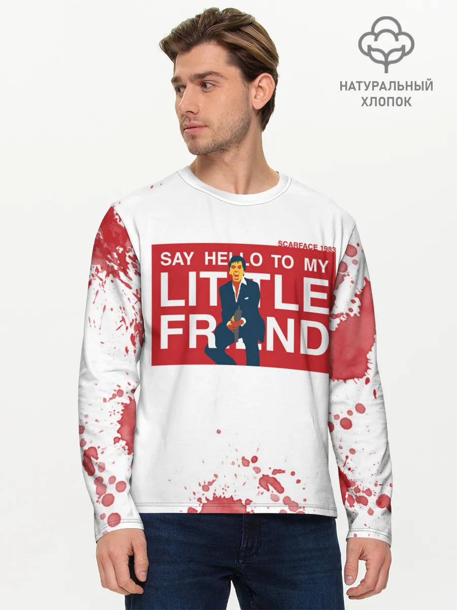 Мужской лонгслив базовый / Лицо со шрамом