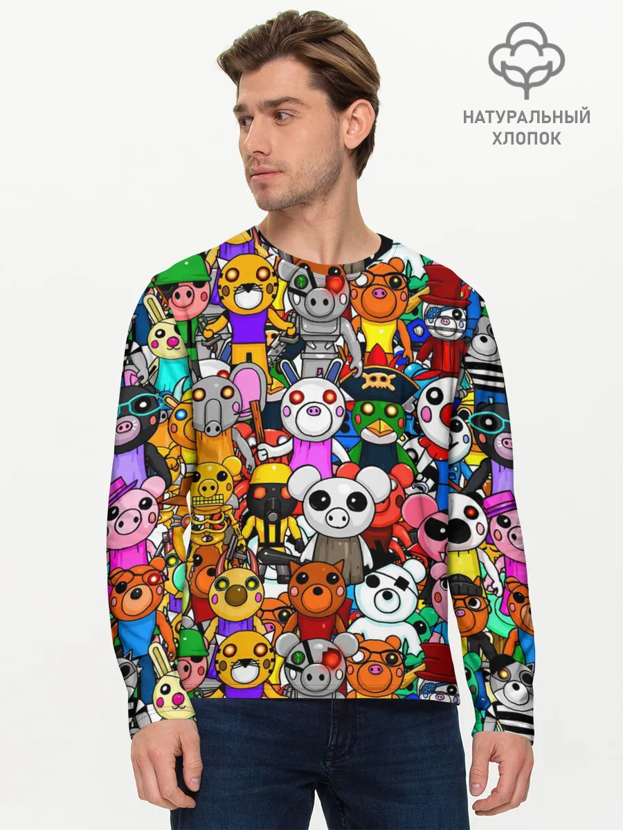 Мужской лонгслив базовый / ROBLOX PIGGY