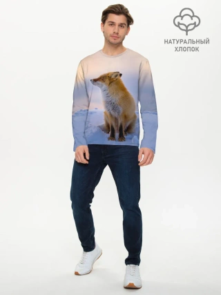 Мужской лонгслив базовый / Лисичка