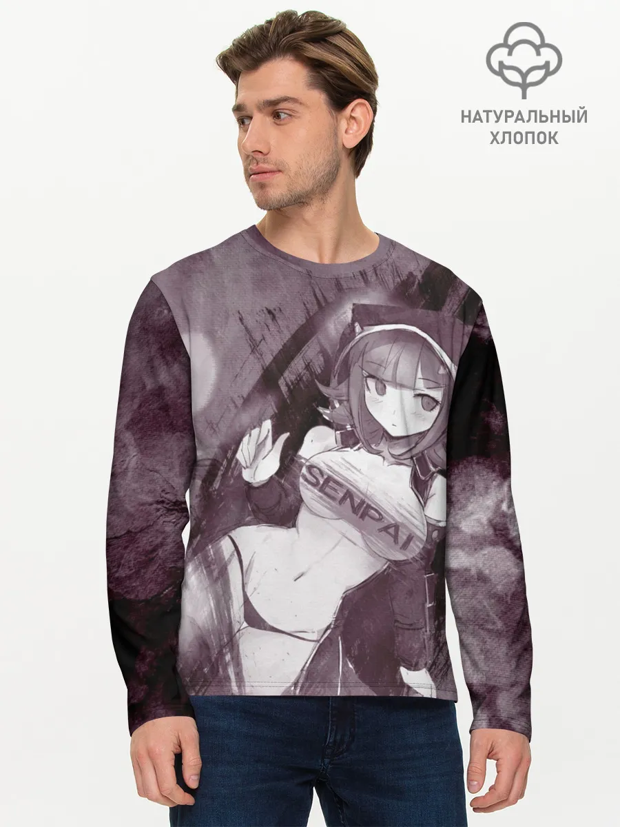 Мужской лонгслив базовый / Danganronpa акварель