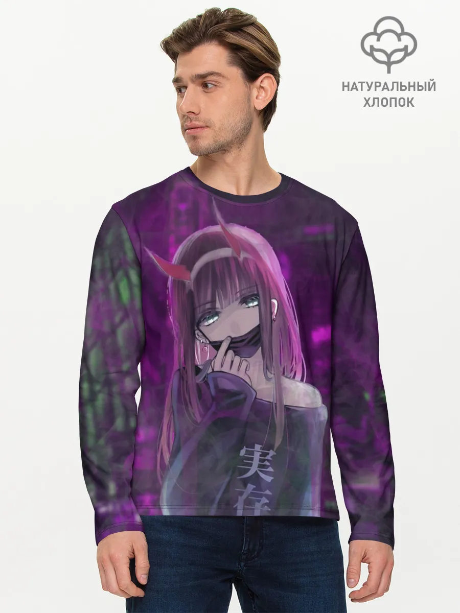 Мужской лонгслив базовый / Zero Two in mask
