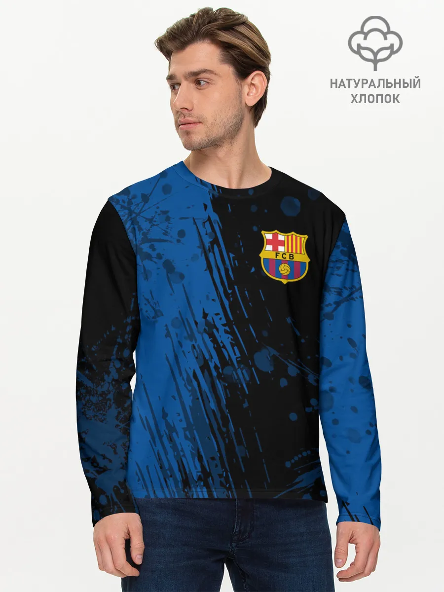 Мужской лонгслив базовый / FC Barcelona / ФК Барселона.