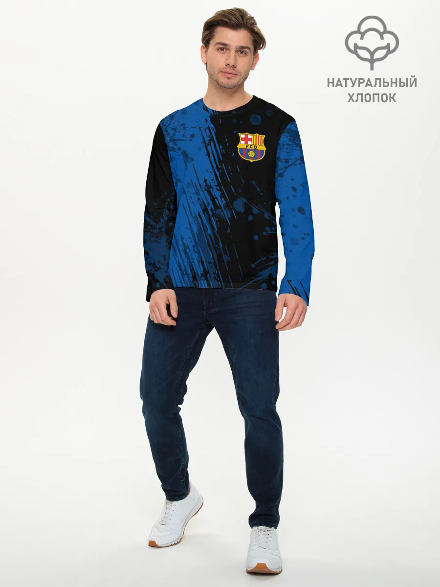 Мужской лонгслив базовый / FC Barcelona / ФК Барселона.