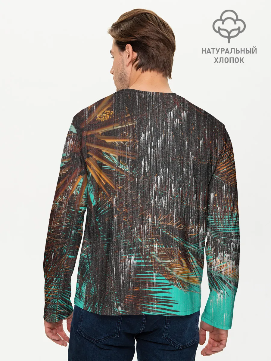 Мужской лонгслив базовый / Palm glitch art