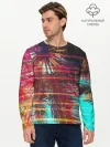 Мужской лонгслив базовый / Palm glitch art