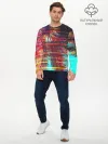 Мужской лонгслив базовый / Palm glitch art