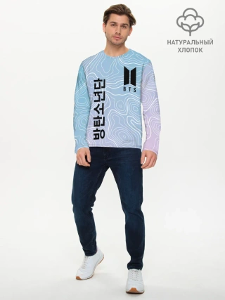 Мужской лонгслив базовый / BTS / БТС.