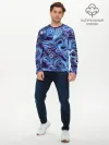 Мужской лонгслив базовый / Синие линии