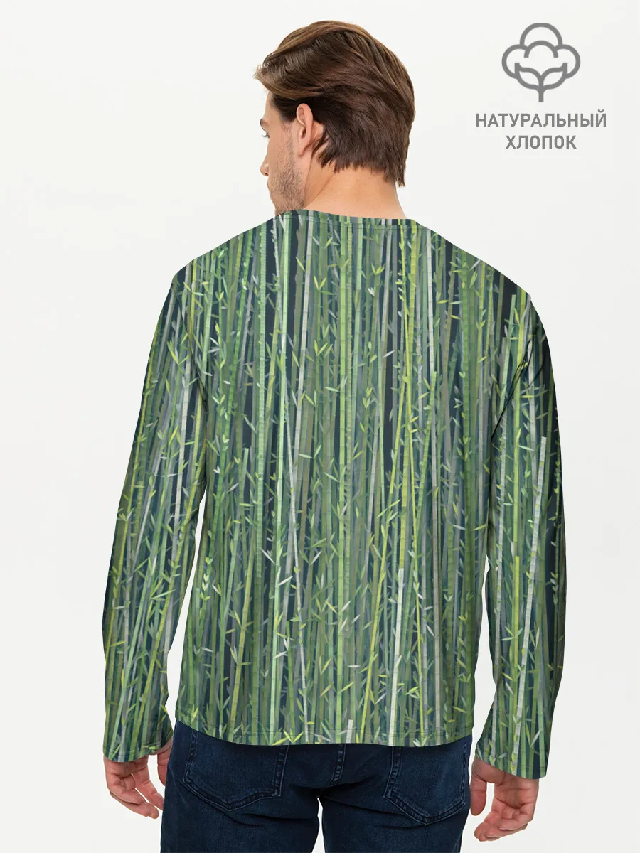 Мужской лонгслив базовый / Зеленый бамбук