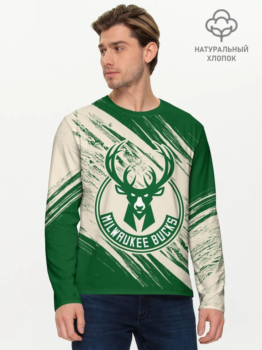 Мужской лонгслив базовый / Милуоки Бакс