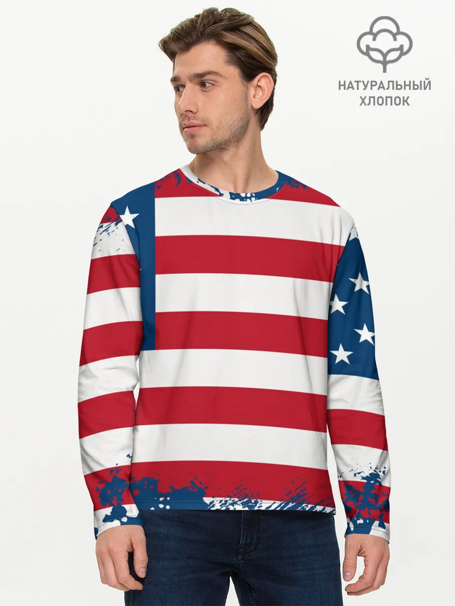 Мужской лонгслив базовый / Америка