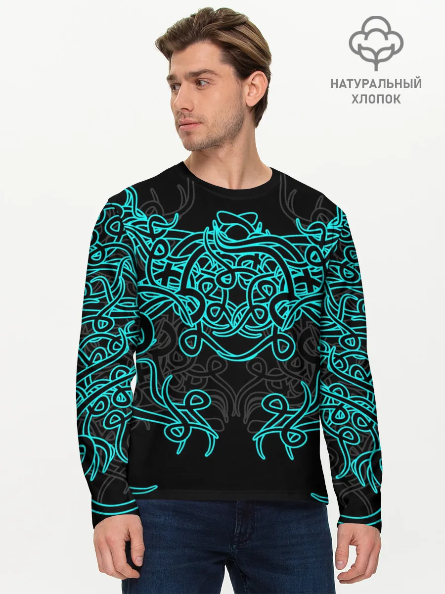 Мужской лонгслив базовый / Узоры магия