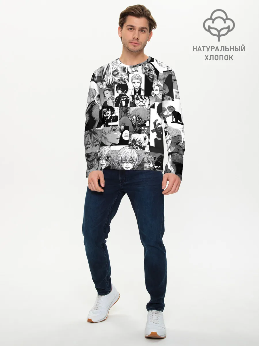 Мужской лонгслив базовый / Токийский гуль